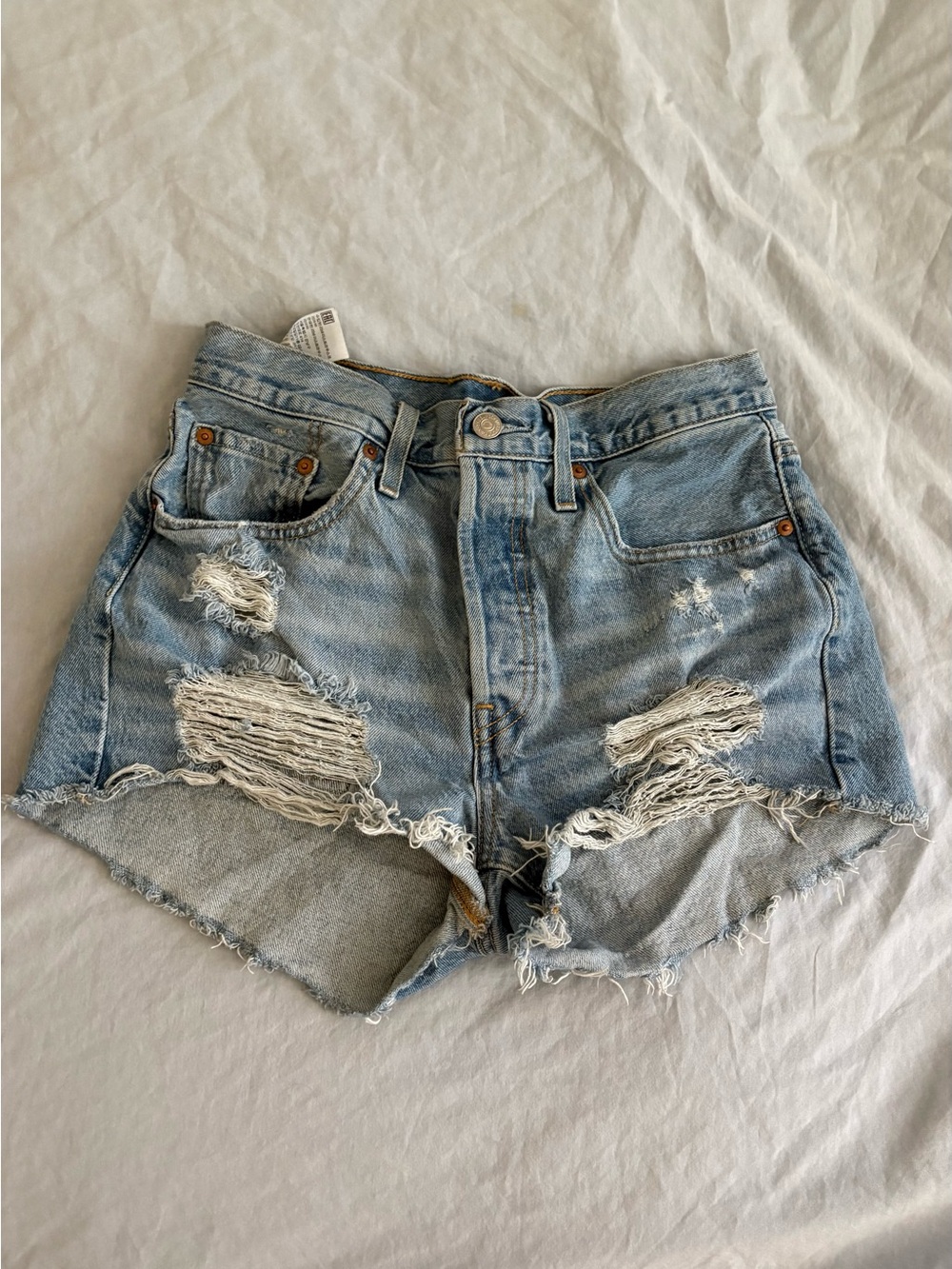 Levi’s Distressed Light Blue Denim Women’s Shorts